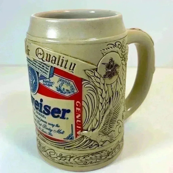 Vintage 90s Budweiser  ceramic beer stein / mug - Picture 1 of 10